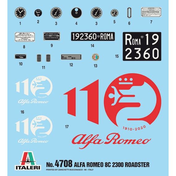 Italeri Alfa Romeo 8C 2300 Roadster Roadster-Modell Montagesatz 1:12, 2 image