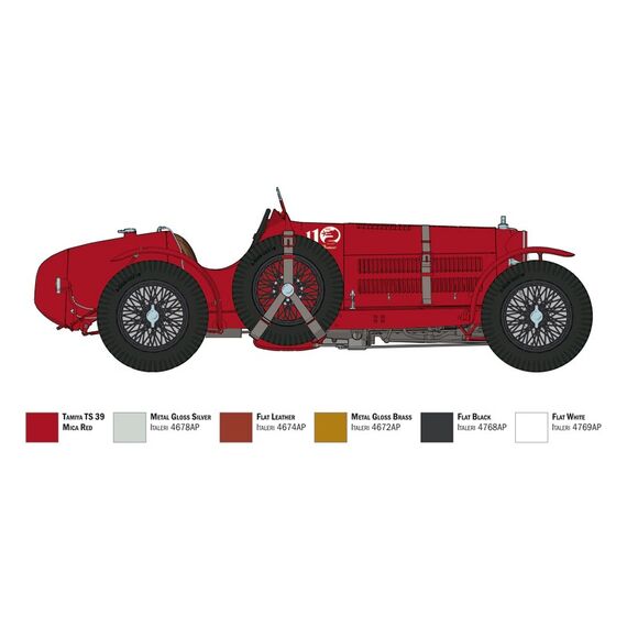 Italeri Alfa Romeo 8C 2300 Roadster Roadster-Modell Montagesatz 1:12, 3 image