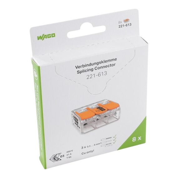 Wago 221-613/995-008 Anschlussblock Transparent