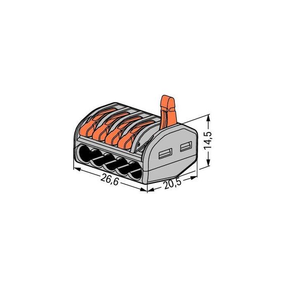 Wago 222-415/995-005 Anschlussblock Grau, 2 image