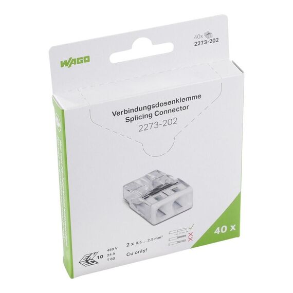 Wago 2273-202/995-040 Anschlussblock Transparent