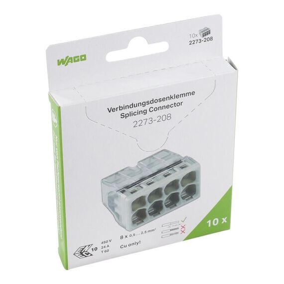 Wago 2273-208/995-010 Anschlussblock Transparent