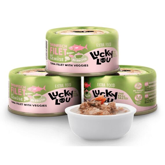 Lucky Lou Extrafood Thunfisch mit Gemüse in Sud 70g Dose, 4 image