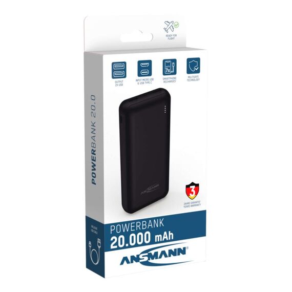 Ansmann PB212 Lithium Polymer (LiPo) 20000 mAh Schwarz, 6 image