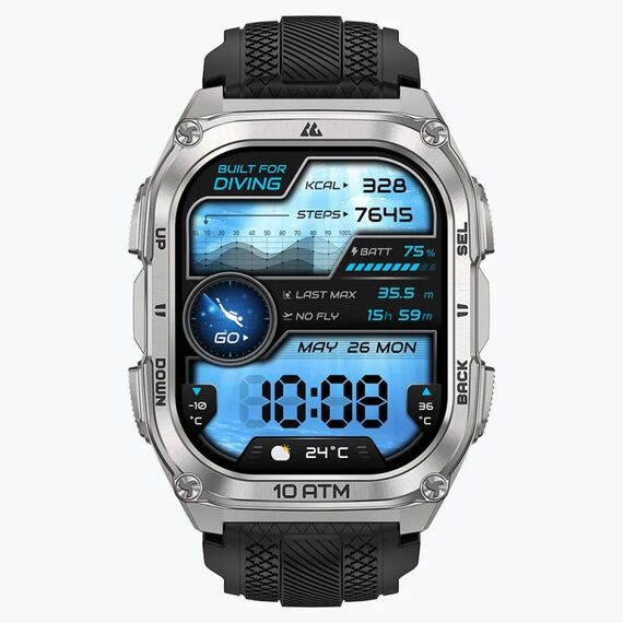 KOSPET Tank M4 4,98 cm (1.96") AMOLED 42.5 mm Digital 410 x 502 Pixel Touchscreen Silber GPS