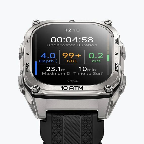 KOSPET Tank M4 4,98 cm (1.96") AMOLED 42.5 mm Digital 410 x 502 Pixel Touchscreen Silber GPS, 2 image