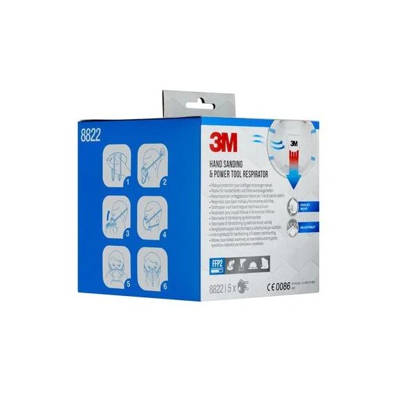 3M Maske für Hand- und Maschinenschleifen 8822, FFP2, 5 image