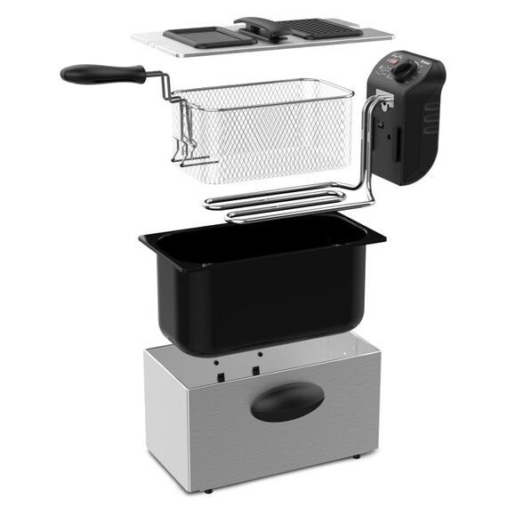Trisa Crispy Fry Einzelbild 3 l Eigenständig 2000 W Fritteuse Schwarz, Silber, 3 image