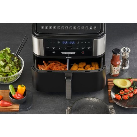 Trisa Crunchy Fry Pro Doppel 10 l Eigenständig 2400 W Heißluftfritteuse Schwarz, Silber, 3 image