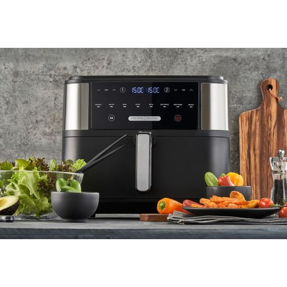 Trisa Crunchy Fry Pro Doppel 10 l Eigenständig 2400 W Heißluftfritteuse Schwarz, Silber, 5 image