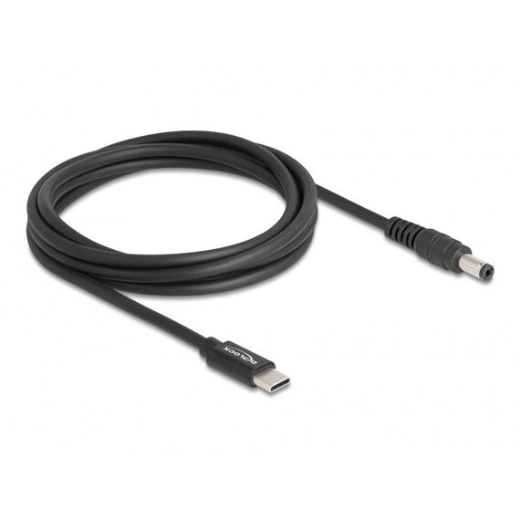 DeLOCK Notebook Ladekabel USB Type-C Stecker zu 5,5 x 2,1 mm Stecker