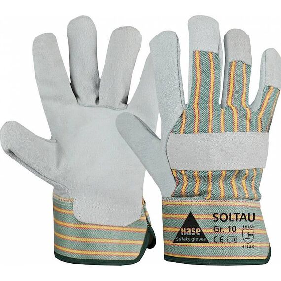 ACE 761196 Handschutz Werkstatthandschuhe Grün, Gelb Leder 12 Stück(e)