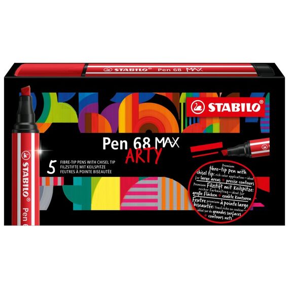 STABILO Pen 68 MAX Filzstift Rot 5 Stück(e), 2 image