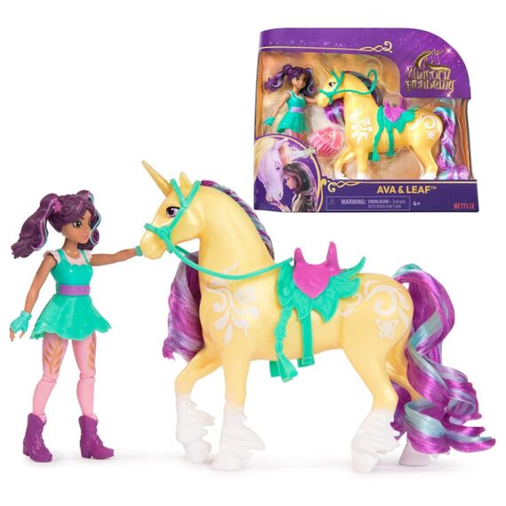 Unicorn Academy Ava und Einhorn Leaf Set - ca. 12 cm