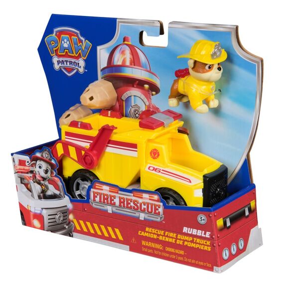 PAW Patrol Fire Rescue - Rubbles Rettungs-Truck mit Schaufel und Geschossen sowie Rubble Hundefigur, 2 image