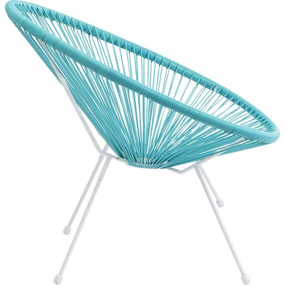 KARE Acapulco Gartenstuhl Abendessen, Lounge, Terrasse Schalensitz Netz-Rückenlehne Polyethylen, Stahl Türkis, Farbe: Türkis, 3 image