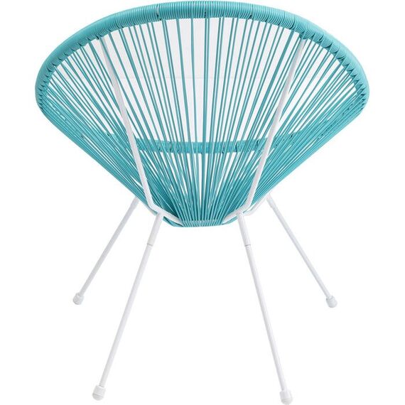 KARE Acapulco Gartenstuhl Abendessen, Lounge, Terrasse Schalensitz Netz-Rückenlehne Polyethylen, Stahl Türkis, Farbe: Türkis, 4 image