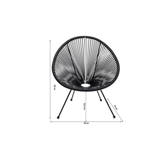 KARE Acapulco Gartenstuhl Abendessen, Lounge, Terrasse Schalensitz Netz-Rückenlehne Polyethylen, Stahl Türkis, Farbe: Türkis, 5 image