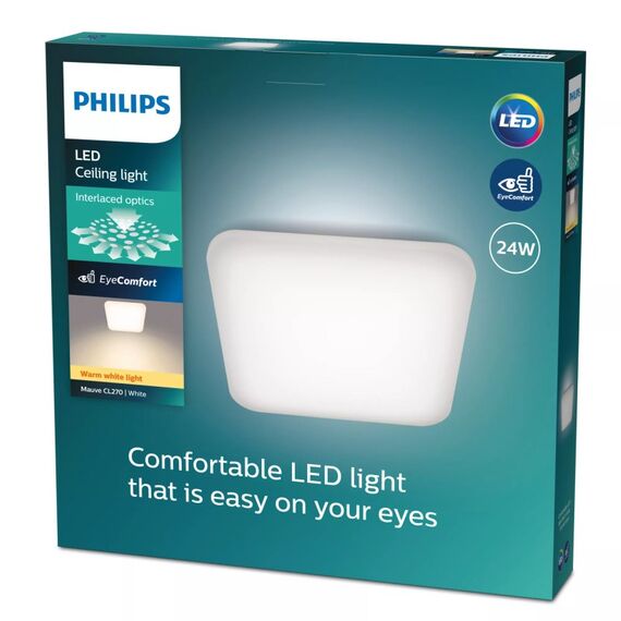 Philips Funktional Mauve Deckenleuchte, 24W, quadratisch, 3 image