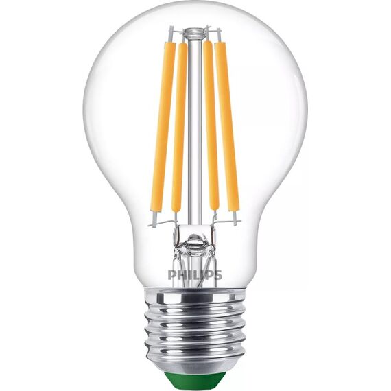 Philips Filament Bulb, transparent, 100 W A60 E27 x 3