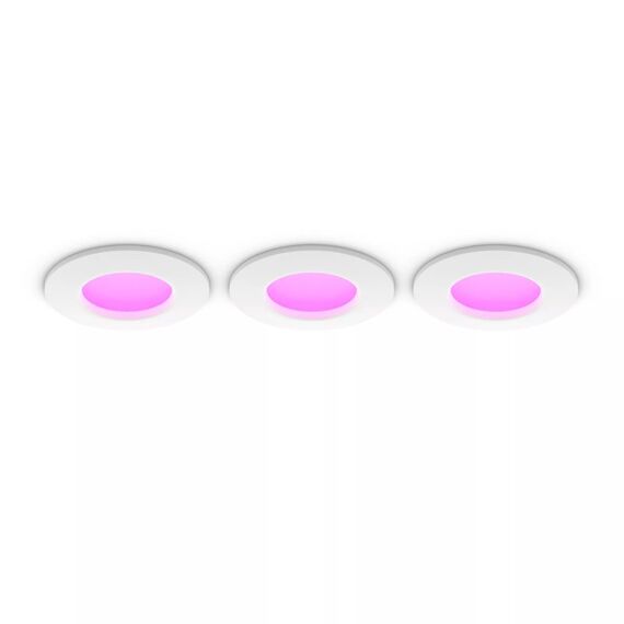 Philips Hue White and Color ambiance Slim Einbauleuchte, 90 mm, 3er-Pack