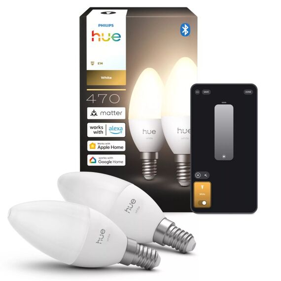 Philips Hue White B39 Kerze – Smarte E14 LED-Lampe, 2 image