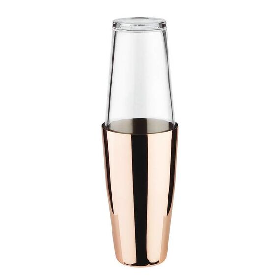 Paderno Boston Shaker Edelstahlbecher 700ml Glas 400ml Kupfer-Look