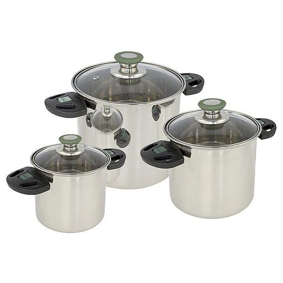 Bo-Camp Elegance Compact 3 Topf-Set 6 l Silber