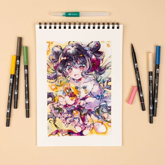 Tombow ABT Dual Brush Pen Watercolor Manga Set Flower, 4 image
