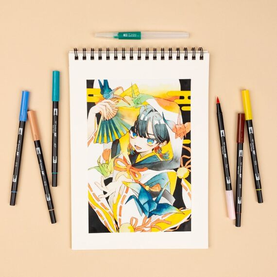Tombow ABT Dual Brush Pen Watercolor Manga Set Wind, 5 image