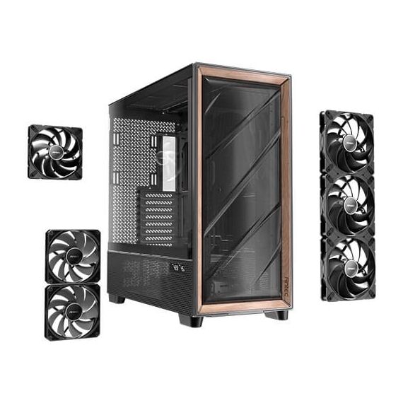 Antec FLUX PRO Full Tower Schwarz, Holz, 10 image