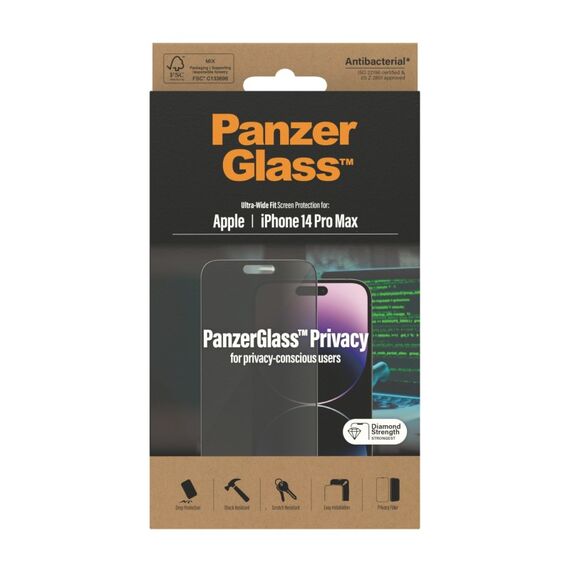 PanzerGlass ® Privacy Displayschutz iPhone14 Pro Max | Ultra-Wide Fit, 2 image