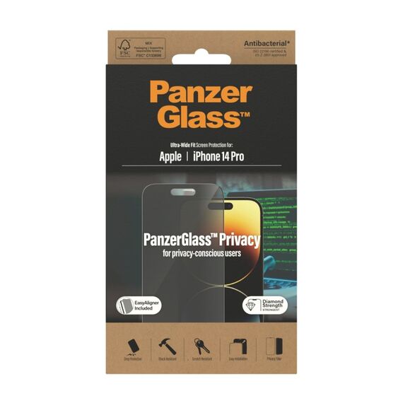 PanzerGlass ® Privacy Displayschutz iPhone 14 Pro | Ultra-Wide Fit m. EasyAligner, 2 image