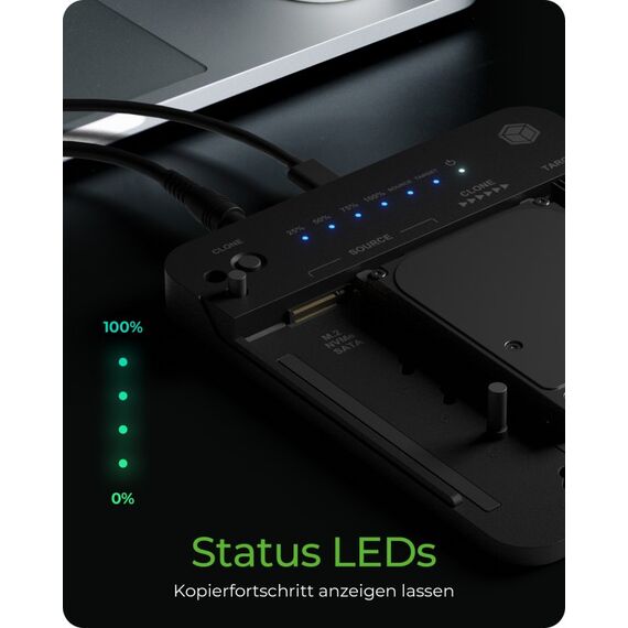 ICY BOX IB-2913MCL-C31, Docking & CloneStation für M.2 NVMe/SATA & 2,5"/3,5" SATA zu M.2 NVMe SSDs, 9 image