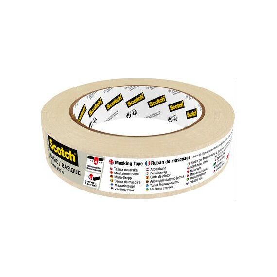 3M Scotch Abdeckband - Basic Allzweck-Klebeband Für die Nutzung im Innenbereich geeignet Beige