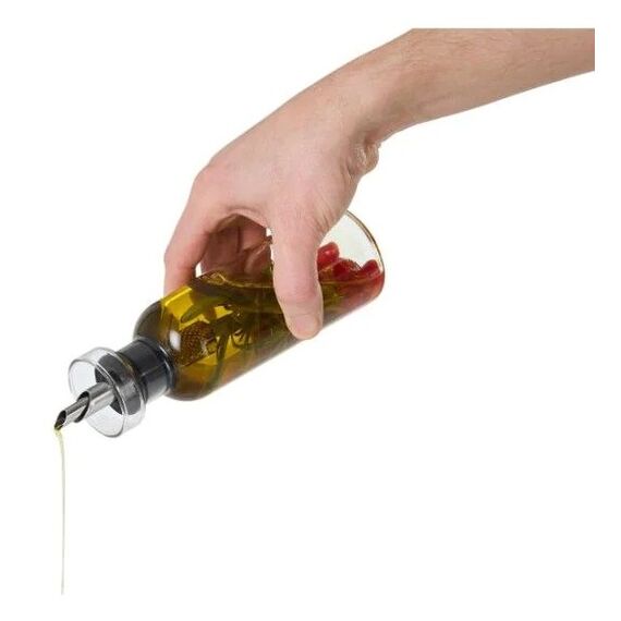AdHoc AHM-BZ80 Öl-/Essig-Spender 0,3 l Flasche Glas, Silikon, Edelstahl Transparent, 5 image