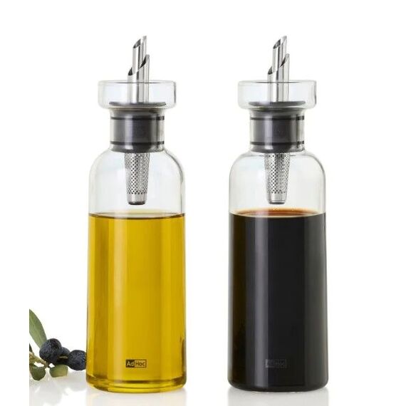 AdHoc AHM-BZ81 Öl-/Essig-Spender 0,3 l Flasche Glas, Silikon, Edelstahl Transparent, 4 image