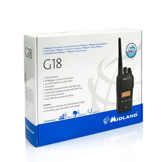 Midland G18 - PMR446 Funksprechgerät 8 Kanäle 446.00625 - 446.09375 MHz Schwarz, 3 image