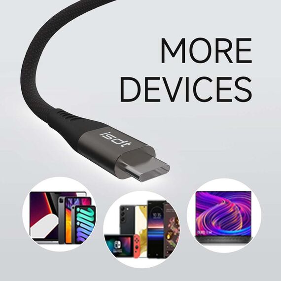 ISDT USB C CARGER CABLE 100W 120CM USB Kabel 1,2 m Schwarz, 5 image