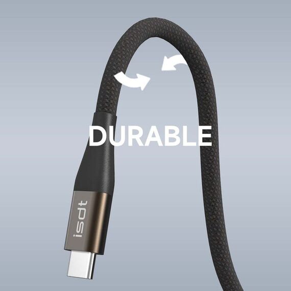 ISDT USB C CARGER CABLE 240W 120CM USB Kabel 1,2 m Schwarz, 7 image