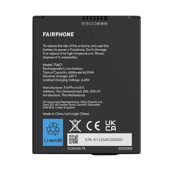 Fairphone F5BATT-1ZW-WW1 Handy-Ersatzteil Batterie, 2 image