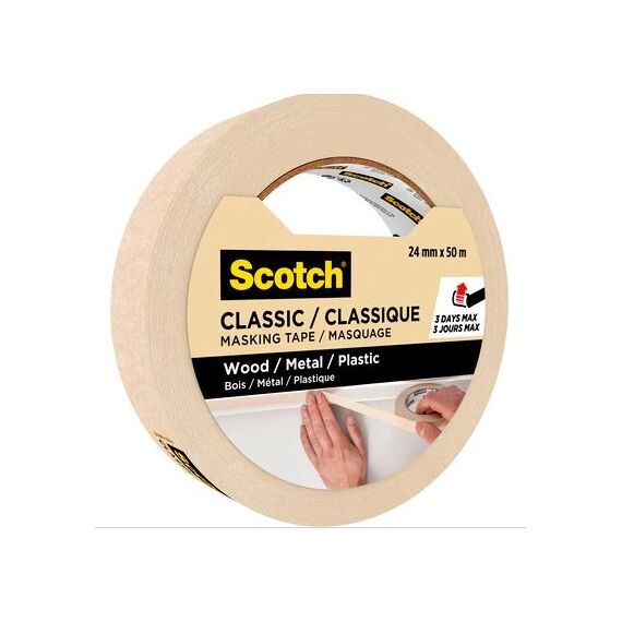 3M Classic 50 m Maler-Abdeckband Für die Nutzung im Innenbereich geeignet Beige