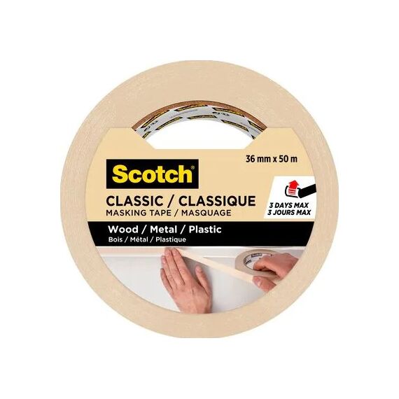 3M Classic 50 m Maler-Abdeckband Für die Nutzung im Innenbereich geeignet Beige, 3 image