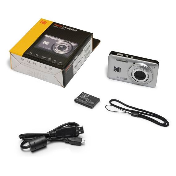 Kodak PIXPRO FZ55 1/2.3" Kompaktkamera 16 MP CMOS 4608 x 3456 Pixel Silber, Farbe: Silber, Kapazität: 63 MB, 10 image