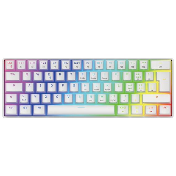Deltaco Gaming GAM-175-W-CH Tastatur USB QWERTZ Schweiz Weiß, Farbe: Weiß, Länge: 1,8 m, 2 image