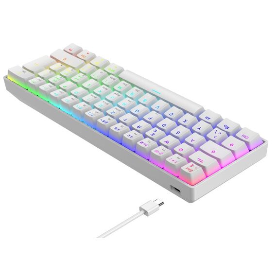 Deltaco Gaming GAM-175-W-CH Tastatur USB QWERTZ Schweiz Weiß, Farbe: Weiß, Länge: 1,8 m, 5 image