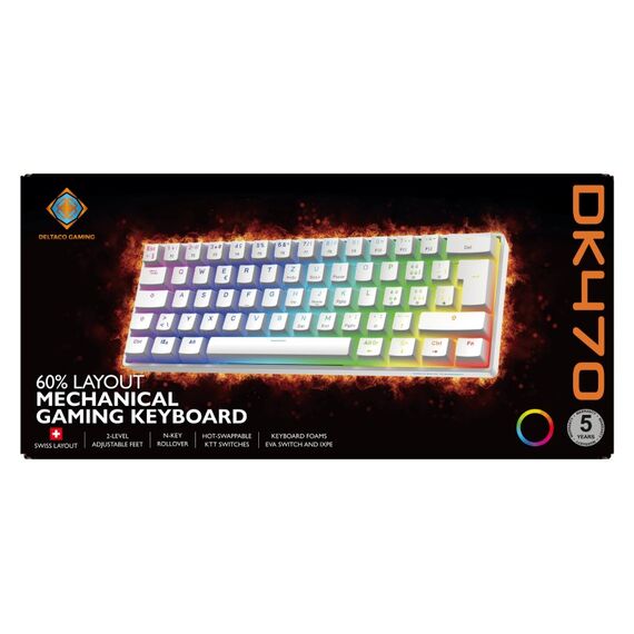 Deltaco Gaming GAM-175-W-CH Tastatur USB QWERTZ Schweiz Weiß, Farbe: Weiß, Länge: 1,8 m, 6 image