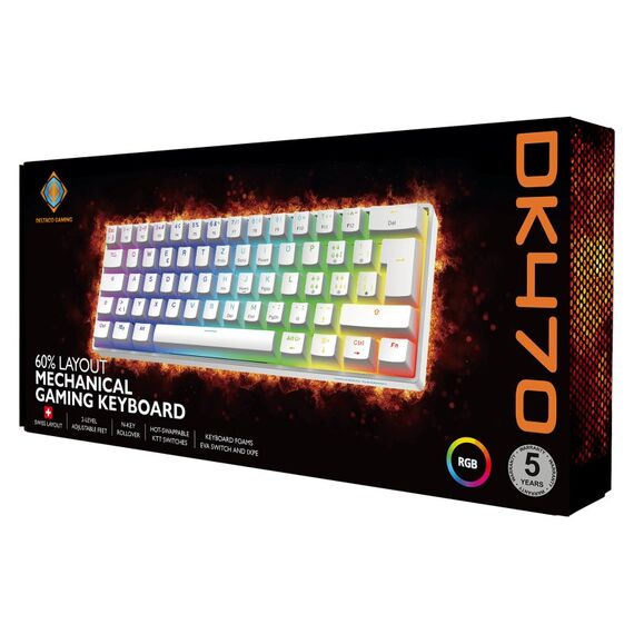 Deltaco Gaming GAM-175-W-CH Tastatur USB QWERTZ Schweiz Weiß, Farbe: Weiß, Länge: 1,8 m, 7 image