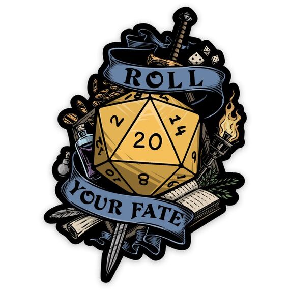 GlassStaff Roll Your Fate 2 Sticker Dekorativer Aufkleber Vinyl Schwarz, Sand 1 Stück(e)