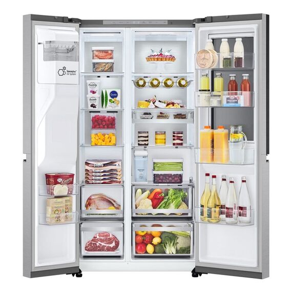 LG InstaView GSXE91MBAD Side-by-Side Kühlkombination Freistehend 628 l Metallisch, 3 image
